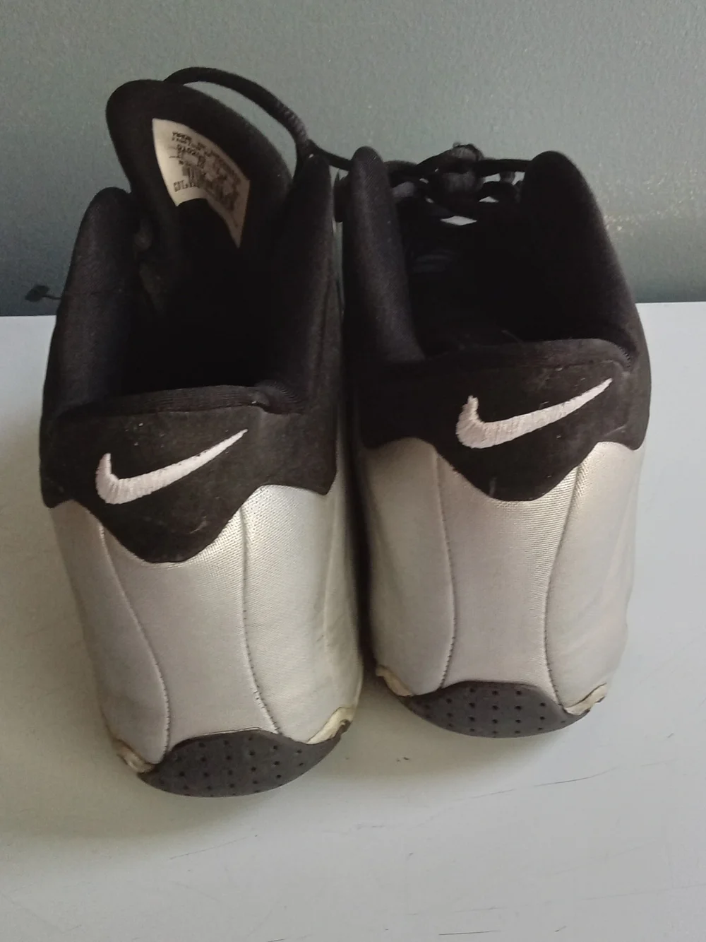 Nike Air Flightposite 1 Metallic Silver Black Basketball Shoe 624015-005 Mens 11
